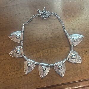 Silver-Tone Tribal Statement Necklace - Women Jewelry